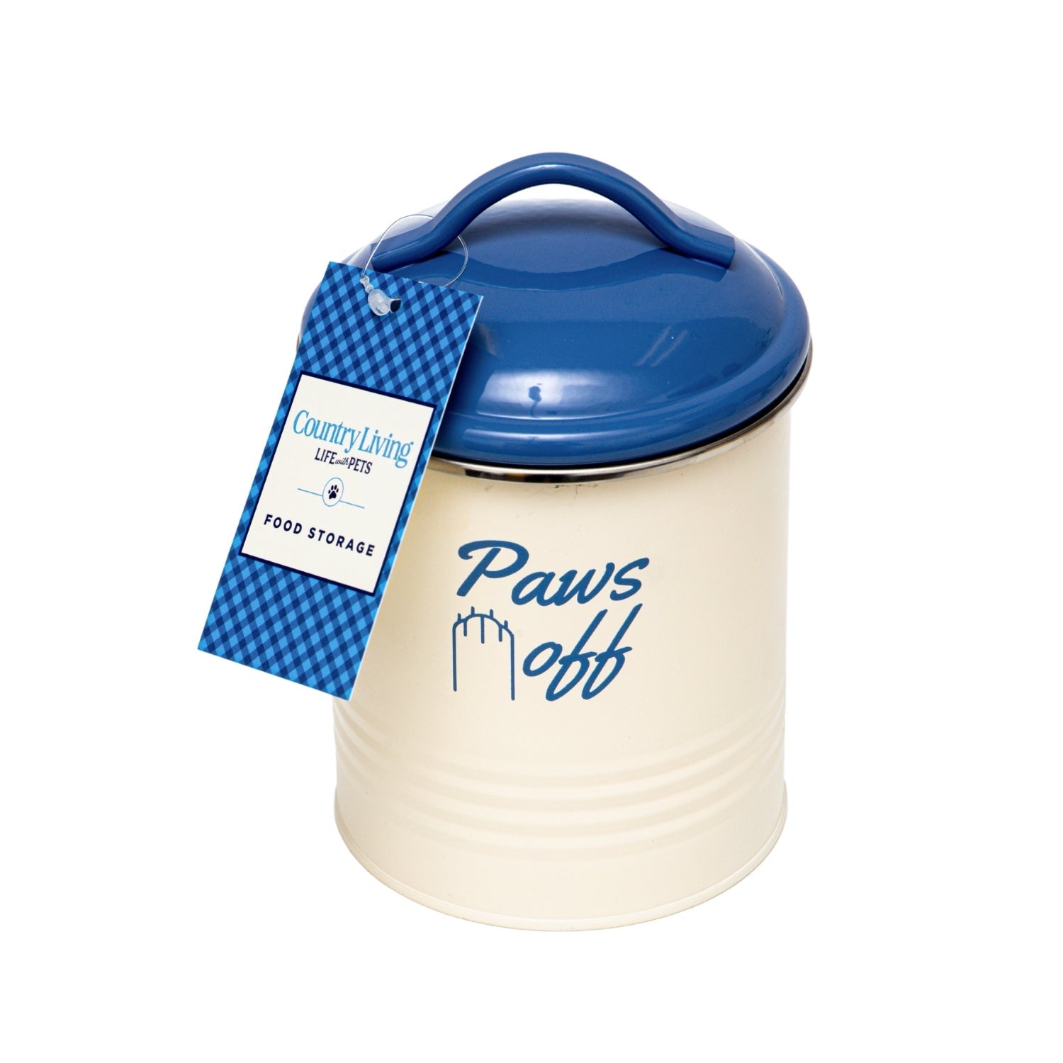 Country Living Set of 3 Pet Treat Canisters, Dog Treat Storage – French Blue Lid