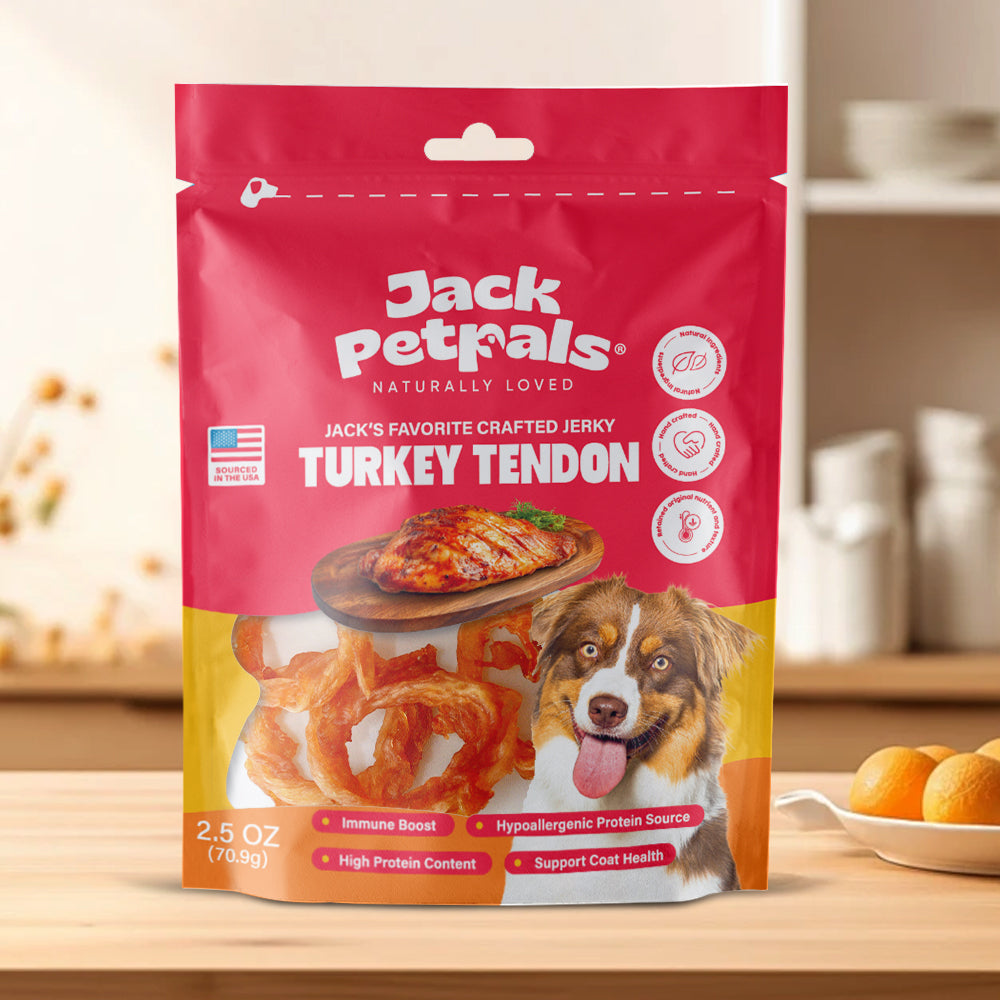 Jack PetPals Handcrafted Jerky Turkey Tendon Dog Treats (2.5oz)