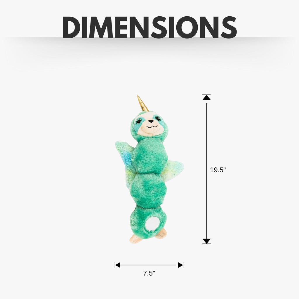 Mystical Mint Winged Sloth Plush Dog Toy – with Squeaker & Crinkle Paper for Fun Play