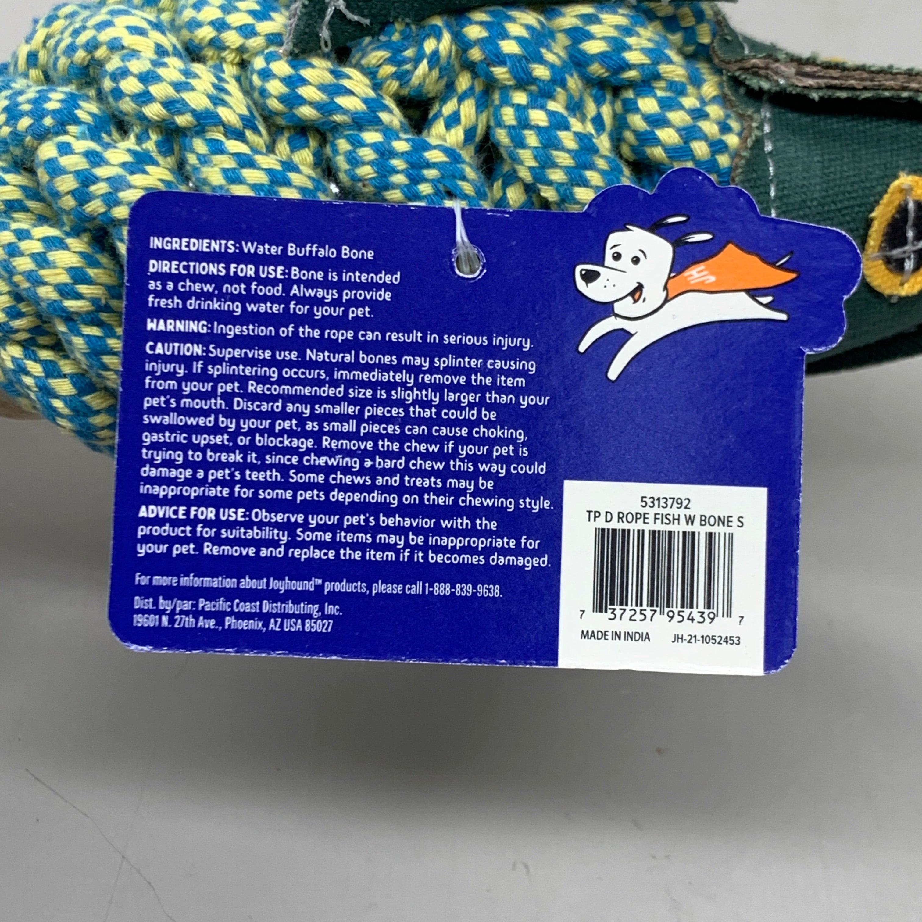 JOYHOUND (2-PK) Game On Rope Fish w/ Bone Dog Toy 5313792