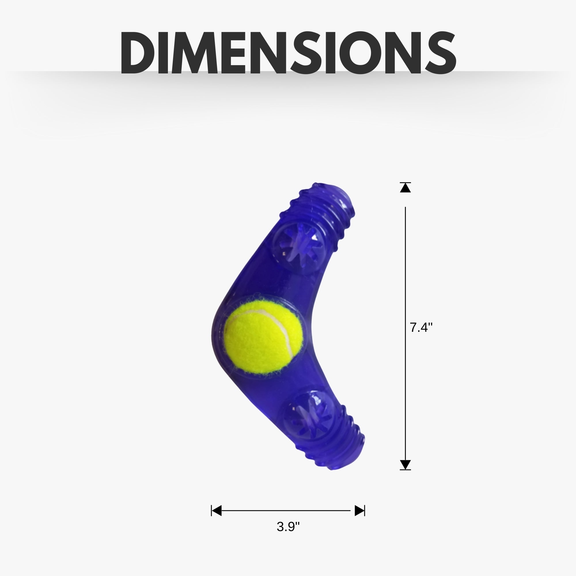 TPR Boomerang Dog Chew Toy with Removable Squeaker Tennis Ball & Treat Fill
