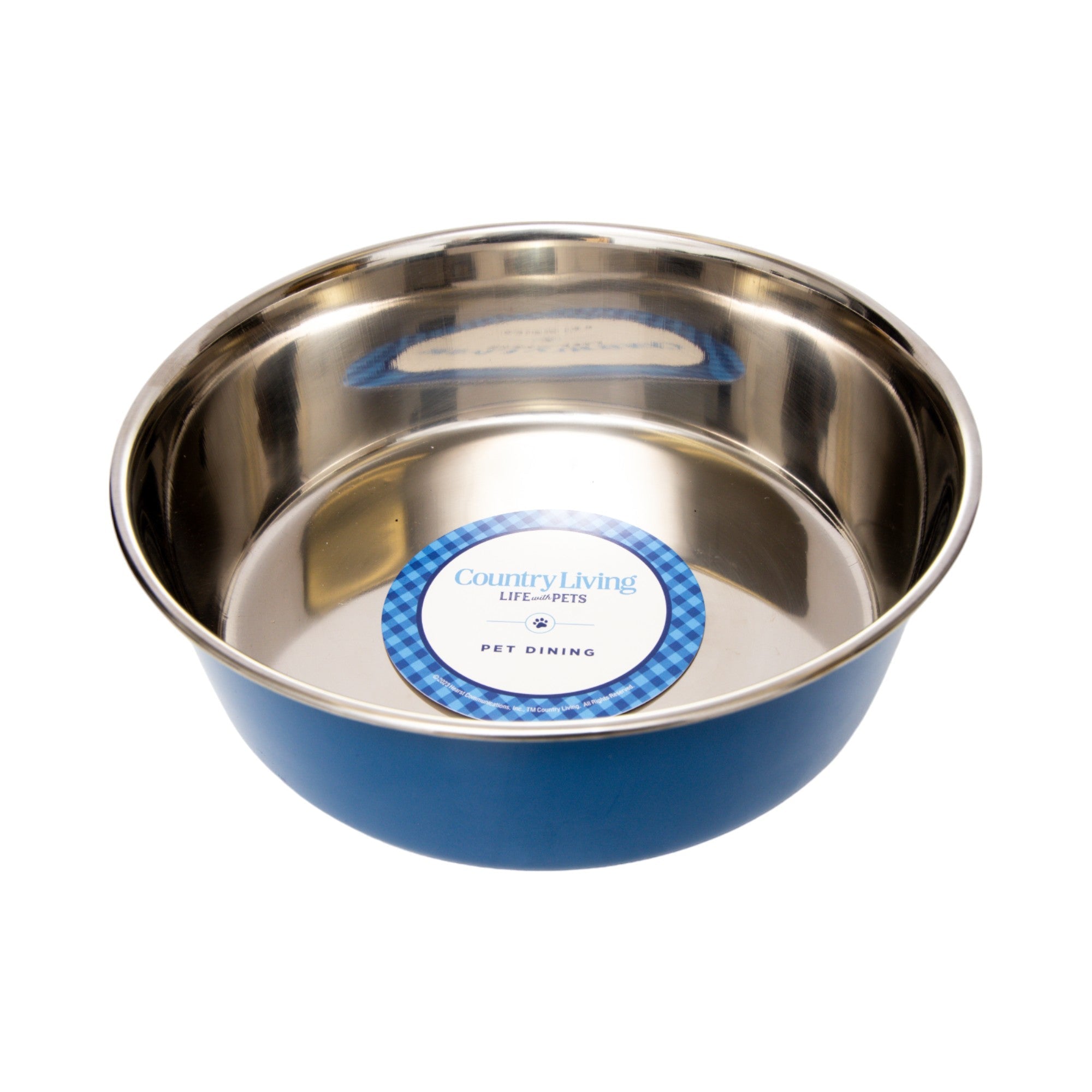Country Living Set of 2 Heavy Gauge Stainless Steel Dog Bowls - Perfect for Food & Water