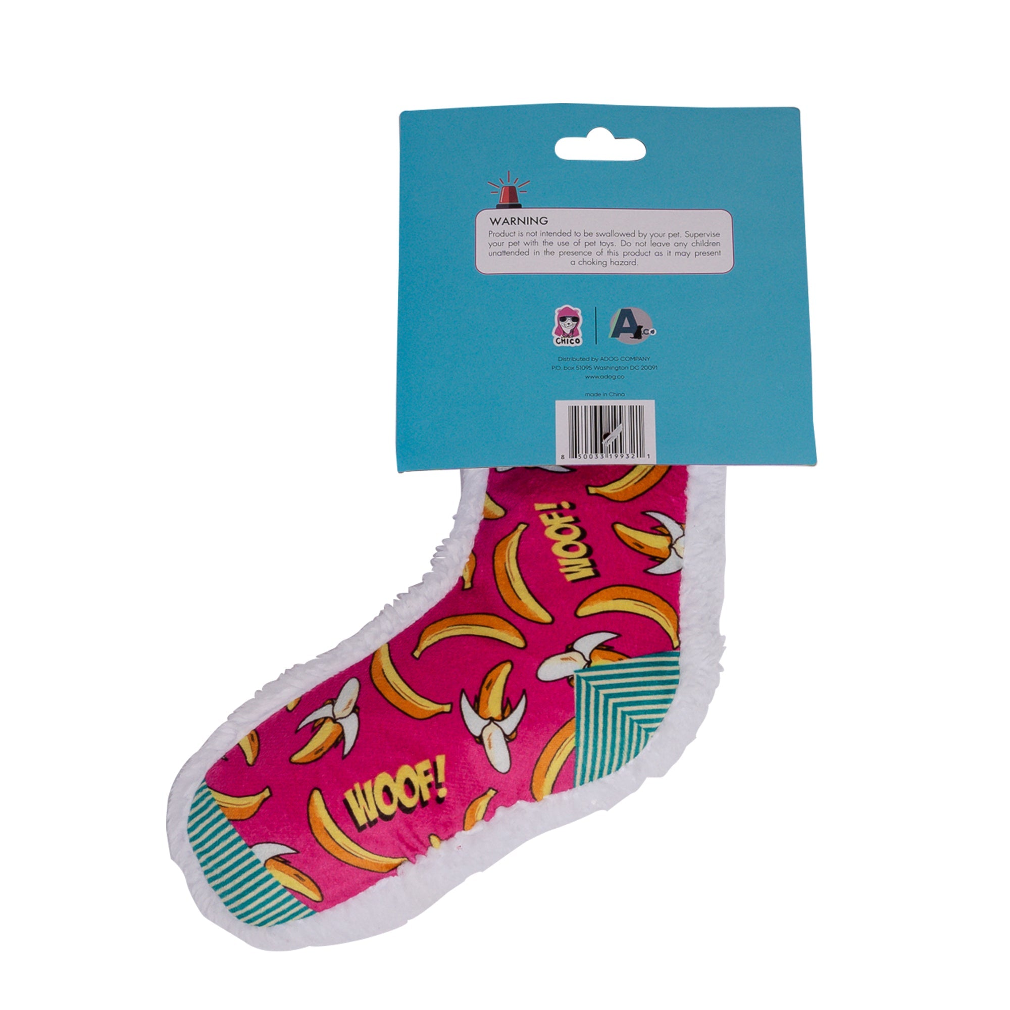 Squeaky Sock Plush Dog Toy – Whimsy Wonders Banana Design