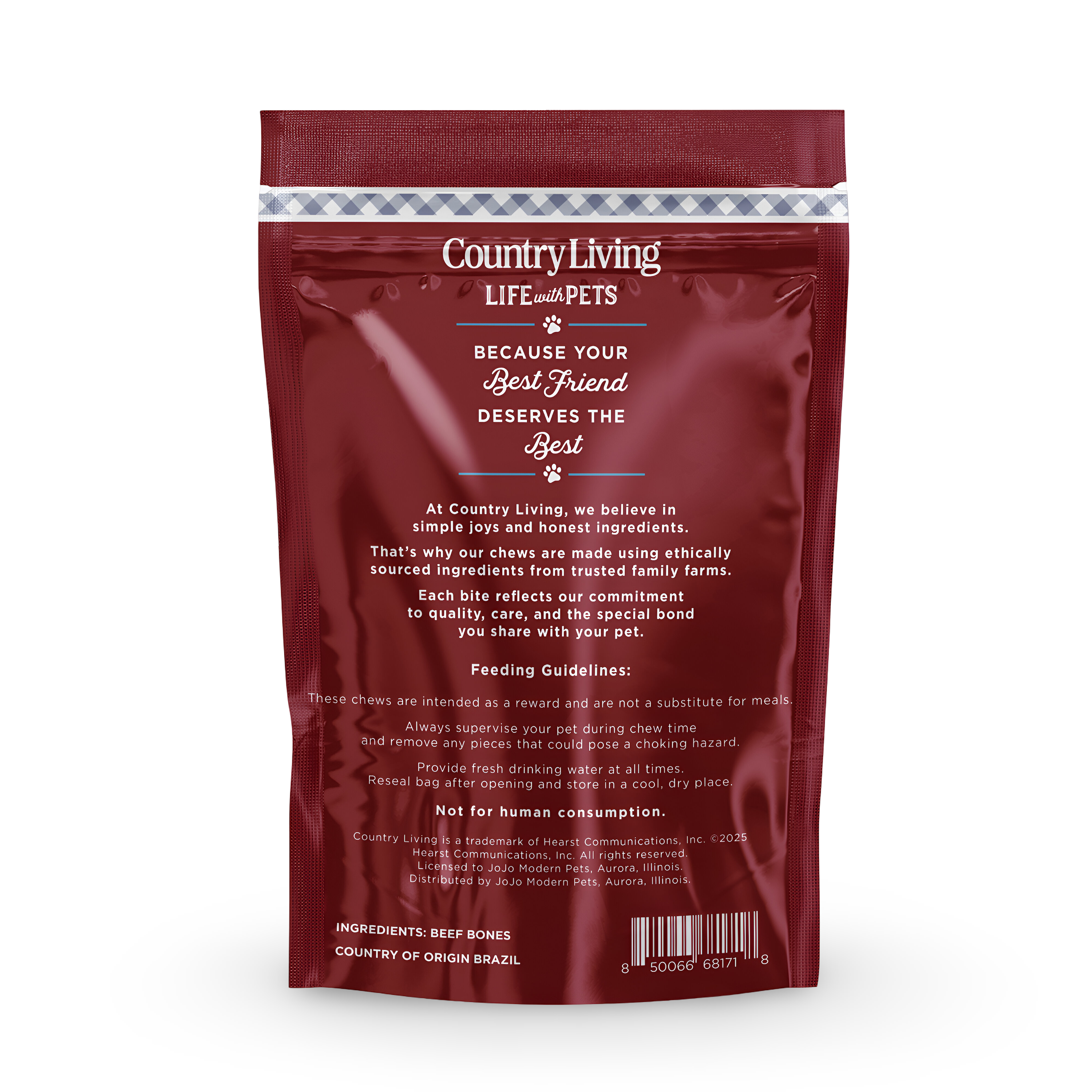 Country Living 5”-6” Beef Center Cut Bones for Dogs – 5 Count Bag – All-Natural, Long-Lasting Dog Chews – Single-Ingredient, High-Protein, Rawhide-Free – Supports Dental Health