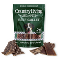 Country Living 6” Gullet Flats Dog Treats – 20 Count Bag – All-Natural Beef Esophagus Chews – High-Protein, Easily Digestible, Single-Ingredient Dog Treats – Grain-Free & Long-Lasting