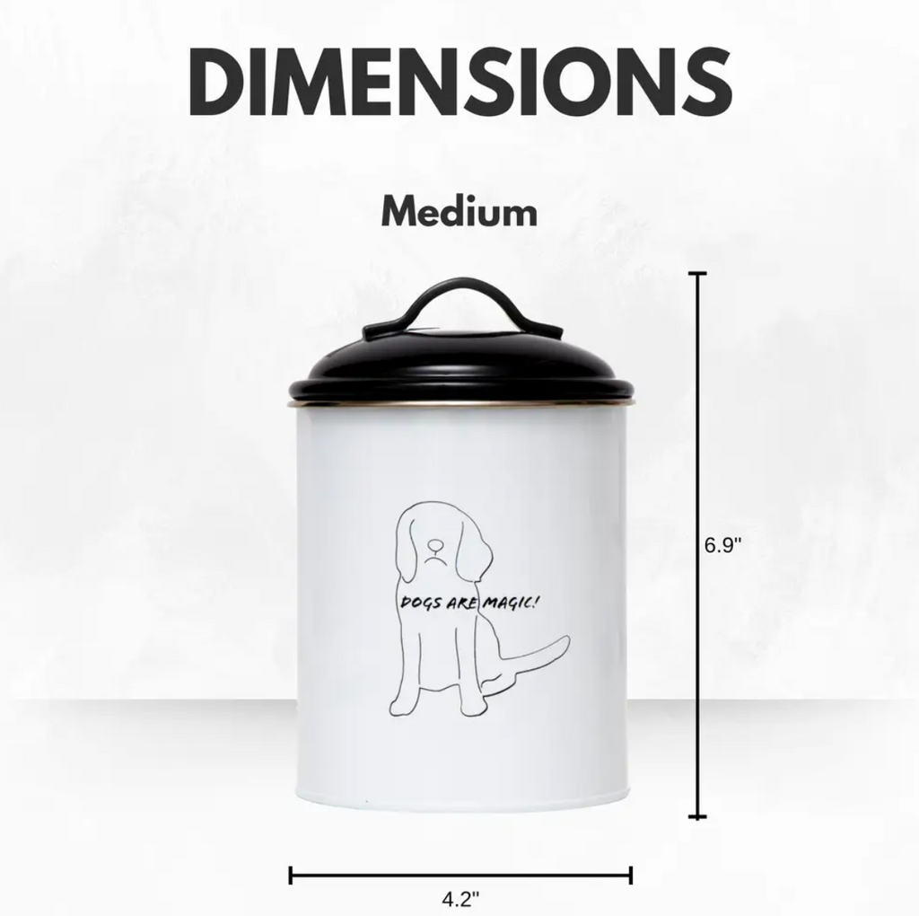 Country Living Set of 3 Pet Treat Storage Canisters – Black & White