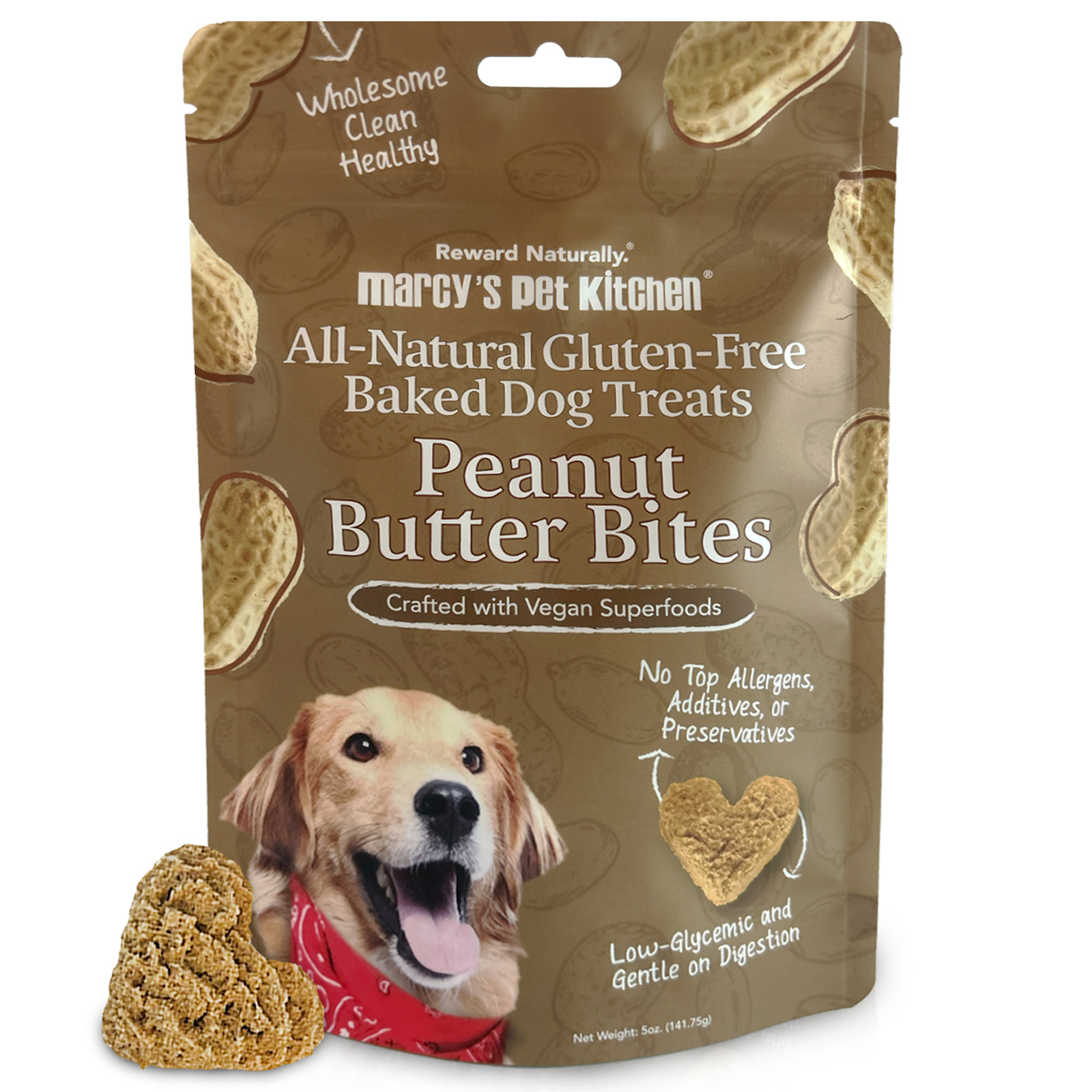 All-Natural Peanut Butter Dog Treats - Homemade-All Natural Dog Treats for Digestive Help - Gluten Free Healthy Human Grade Dog Biscuits for Sensitive Stomachs- USA Made