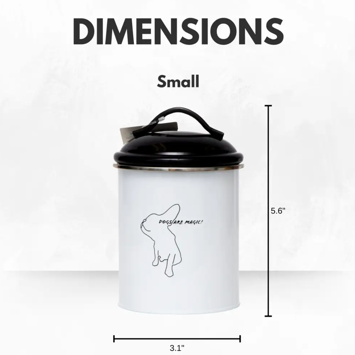 Country Living Set of 3 Pet Treat Storage Canisters – Black & White