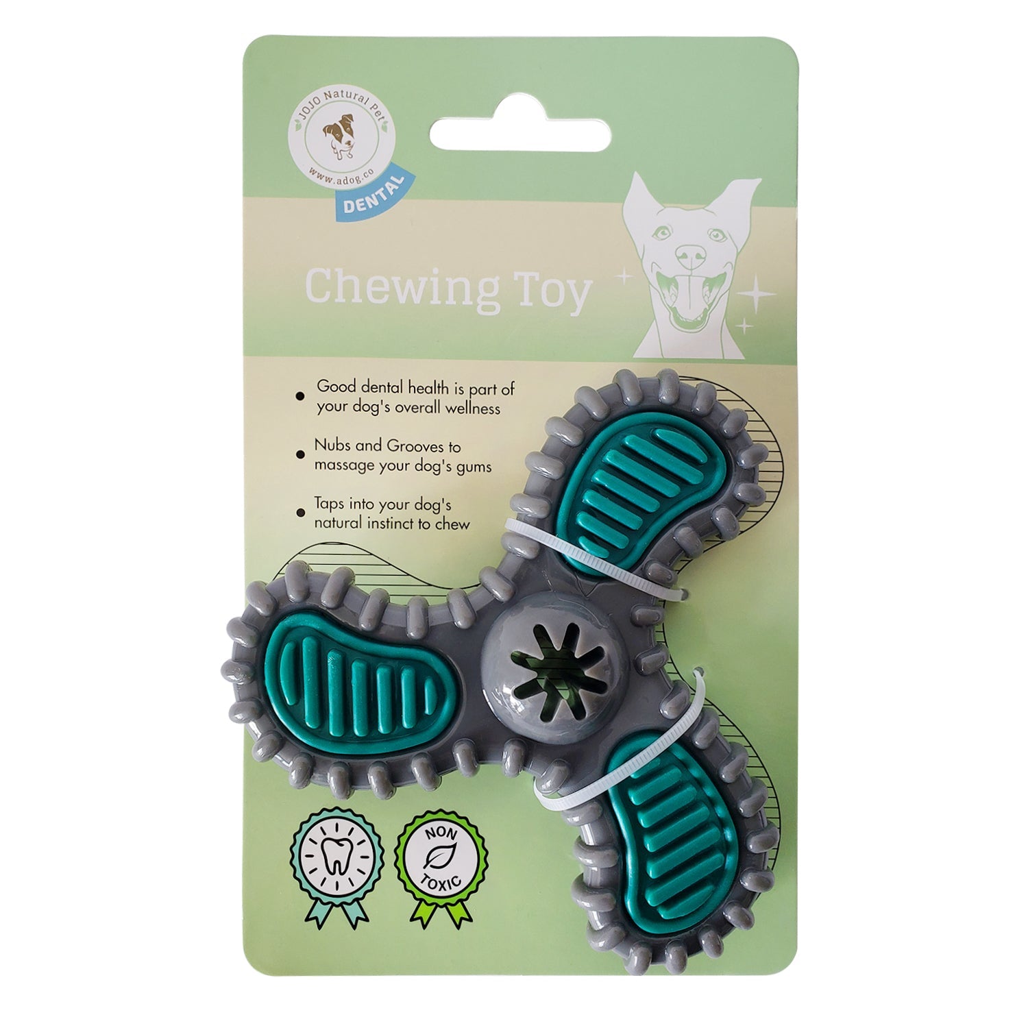 TPR Dental Spinner Dog Chew Toy – Durable Dental Care Fun for Light to Medium Chewers