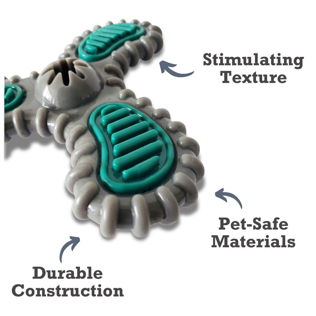 TPR Dental Spinner Dog Chew Toy – Durable Dental Care Fun for Light to Medium Chewers